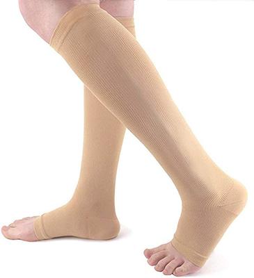1 Pair Compression Sock Can Prevent Varicose Veins Shape Gradient Socks Elastic Toe Exposed Knee High Long Tube Socks S-L