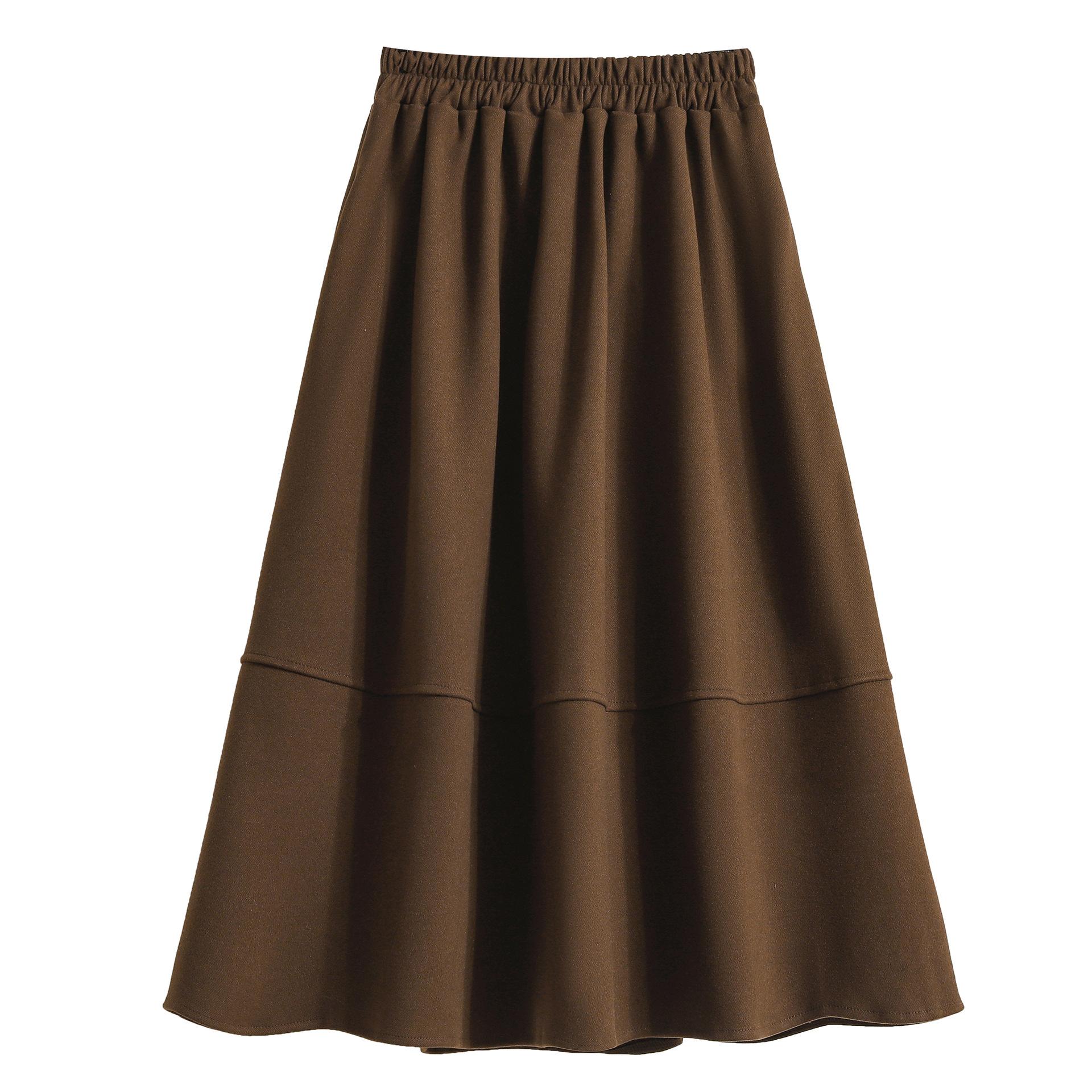 

Зимняя ниспадающая универсальная шерстяная юбка-зонтик средней длины, спортивная юбка А-силуэта высокого класса, которая сделает вас стройнее, и юбка с высокой талией для женщин 4XL