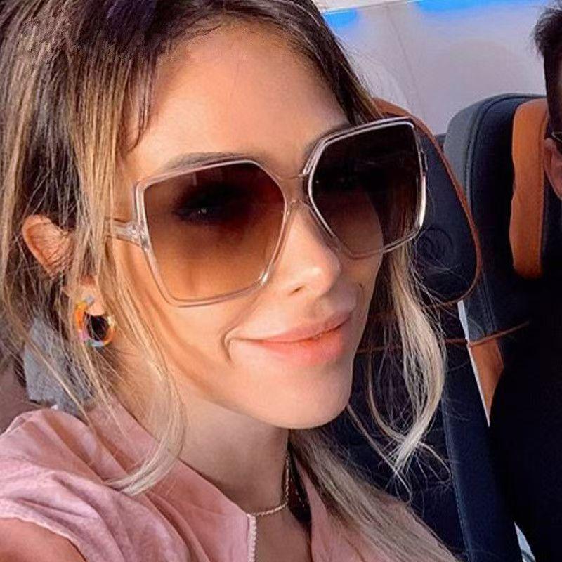 New Designer Fashion Oversized Sunglasses Women Female Big Frame Gradient Sun Glasses UV400  Mujer