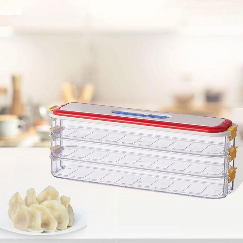 3 Layer Frozen Dumpling Storage Box Leak-Proof Dumplings Organizer  Kitchen Organization