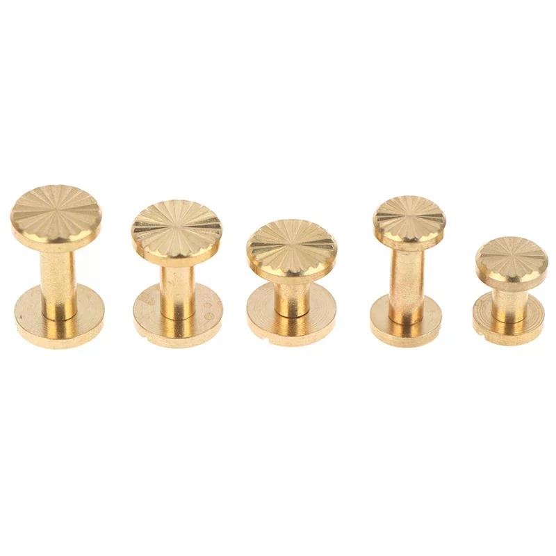 10pcs Solid Brass Binding Chicago Screws Belt Screw Nail Stud Rivets For Photo Album Leather Craft Belt Wallet Fasteners