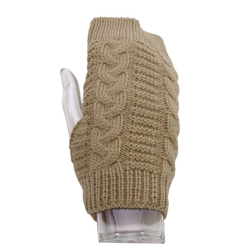 Women Winter Warm Fashion Knitted Arm Fingerless Gloves Outdoor Soft Touchscreen Mittens
