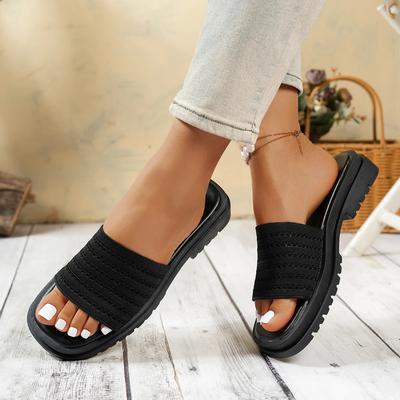 2025 Neue Damen Hausschuhe Sommer Plateau Pantoletten Damen High-Heel Schuhe Keilabsatz Weiche Hausschuhe Luxus Gummi Haus Sandalen
