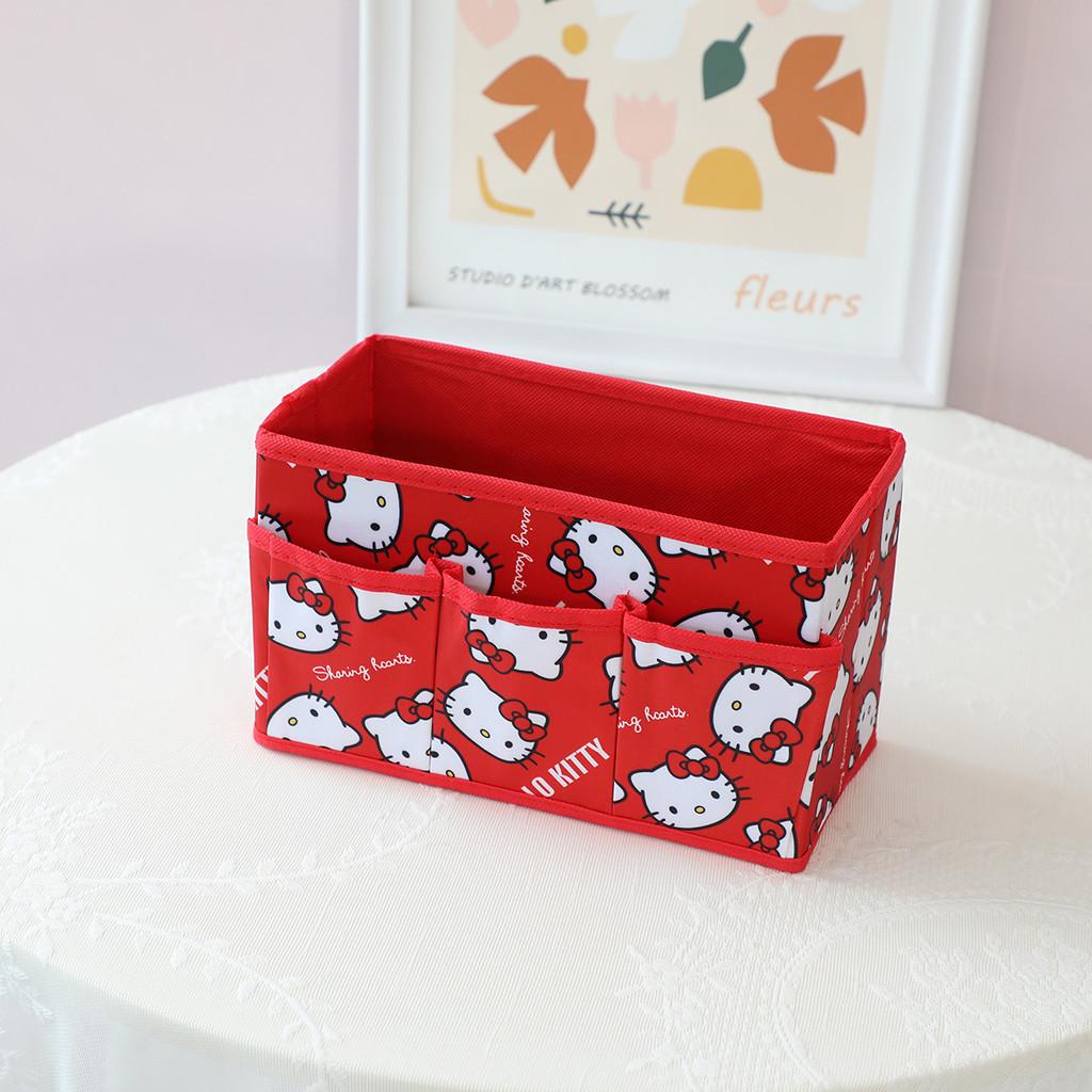 Hello Kitty Kuromi Cinnamoroll Melody Party Theme Foldable Multi Pocket Storage Box For Bedroom Or Desk Storage