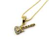 Les Trésors De Lily [N8159] - Golden White 'Guitar' Designer Necklace