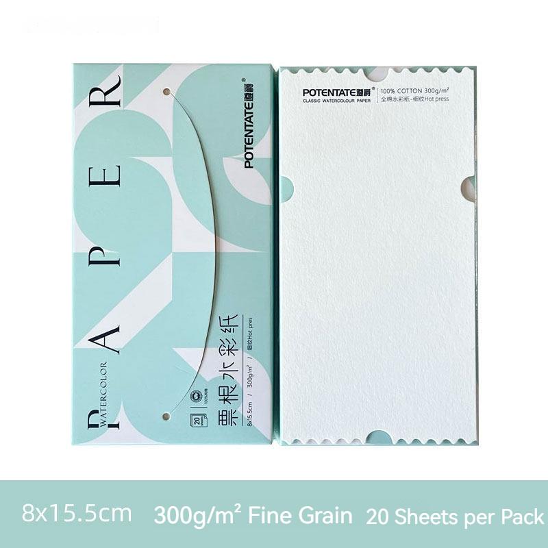 A4/A5/A6 10-20 Sheets Art Watercolor Paper 300 Gsm Thick Textured Cotton Paper Deckled Edge Handmade Paper for Painting Postcard