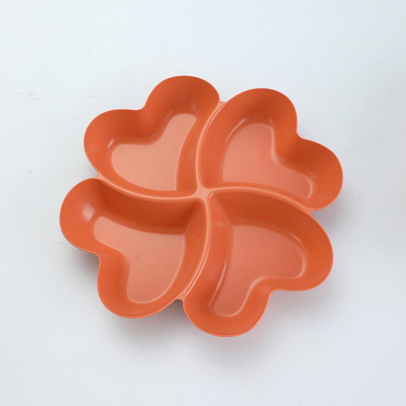 Four-Leaf Clover Drop-Resistant Divided Snack & Fruit Plate