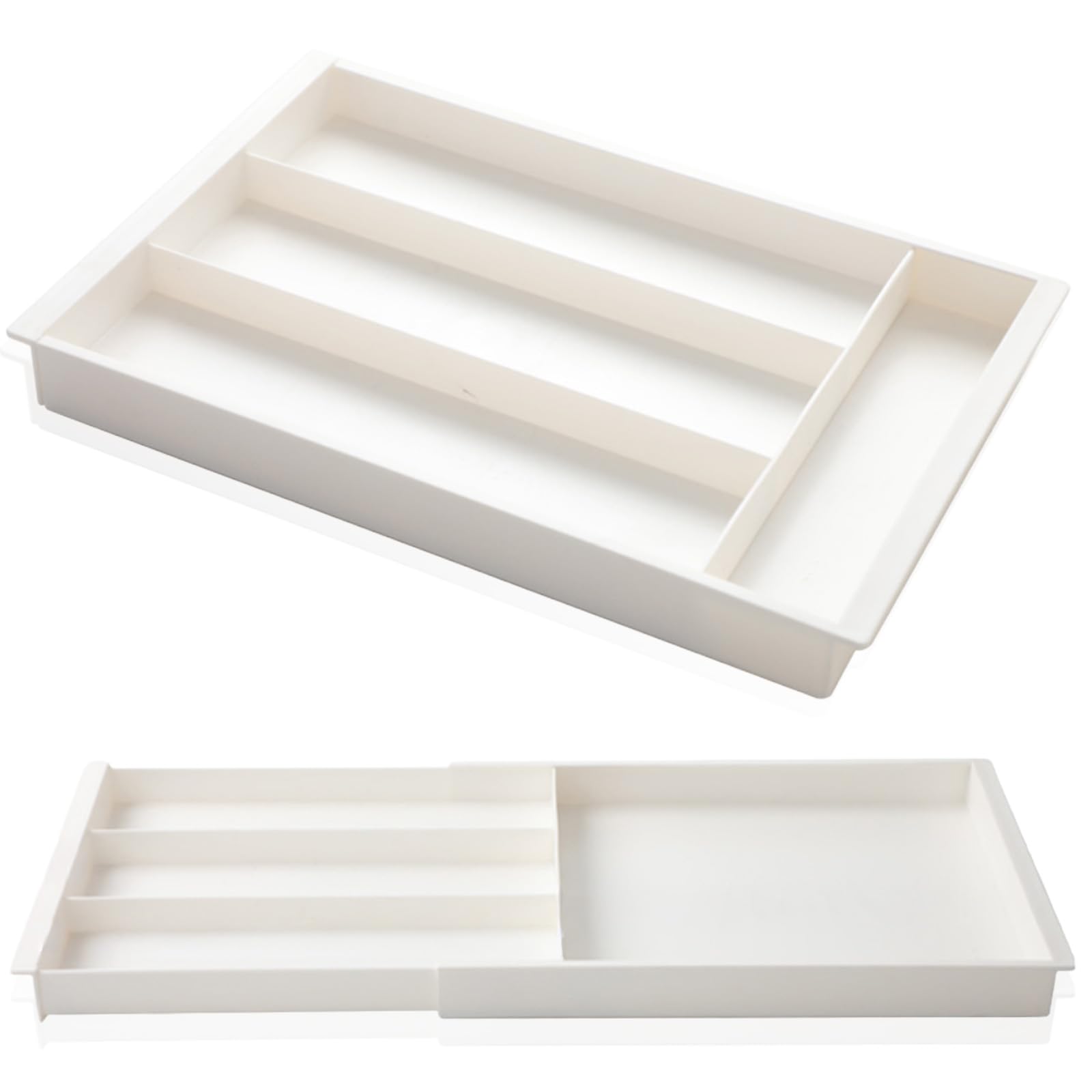 Cutlery Expandable Kitchen Cutlery Divided Drawer Organizer Expandable Storage HIPS Material ONE-K Case, Tray, Tray, Box, 3250.7cm, Case, белый