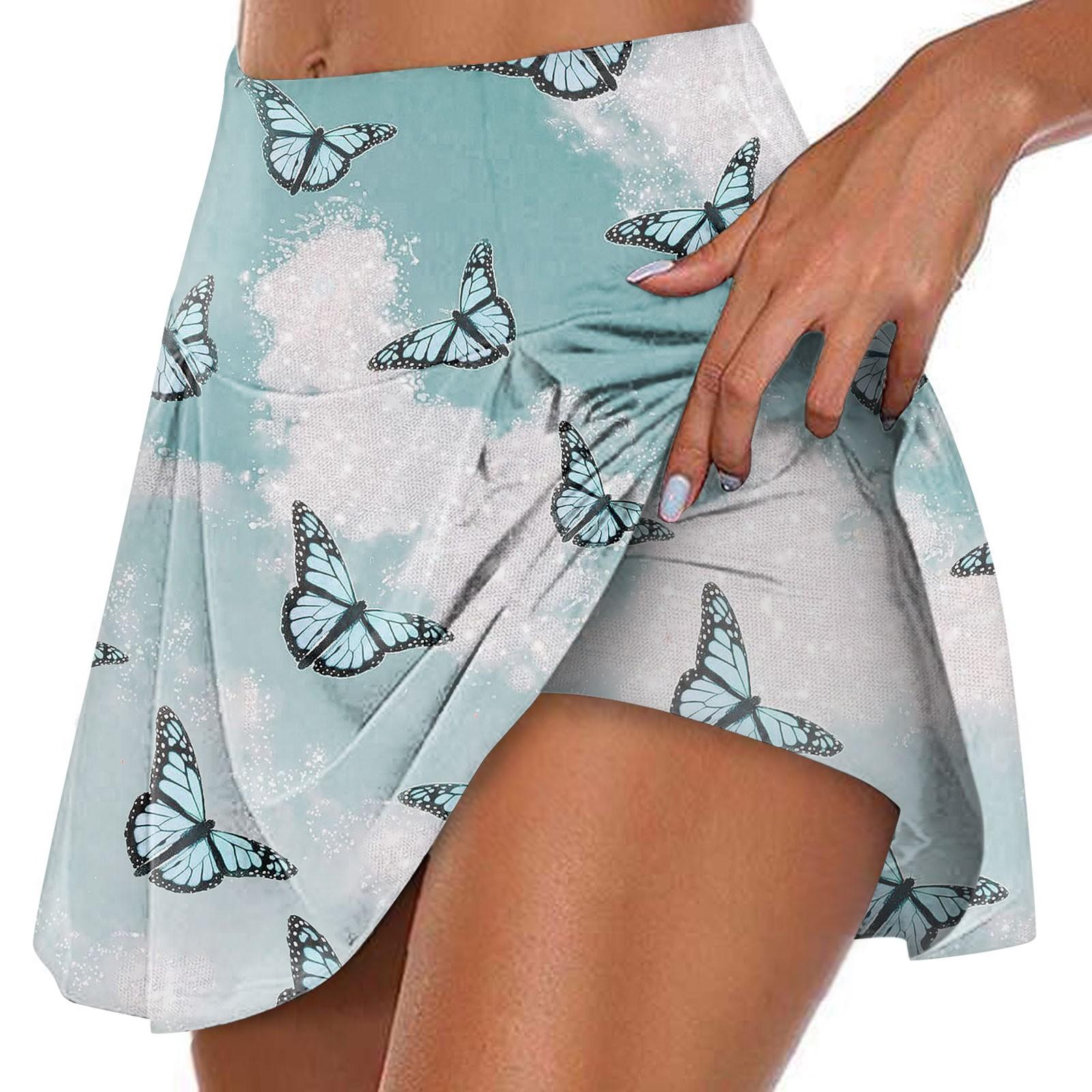 

Женские спортивные эластичные плиссированные теннисные юбки для бега, йоги, внутренние шорты, эластичные спортивные шорты для гольфа XXXL зелёный