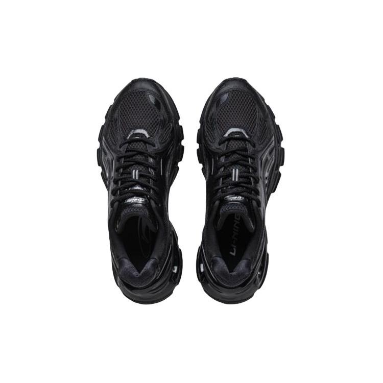 Li Ning Slip Resistant Abrasion Resistant Low Top Casual Shoes Women's Black AZGU008-4