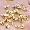40Pcs New Cute 10mm Resin Mini Little Bee Flat Back Cabochon Scrapbook Kawaii DIY Embellishments Accessories