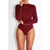 Premium Quality Long Sleeve Basic Jersey Bodysuit For Effortless Versatility