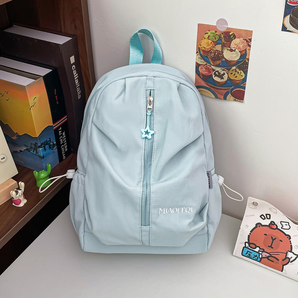 Schoolbag Backpack Female Student Small School Bag Korean Simple Versatile Nylon Cloth Leisure Travel Commuter Small Backpack Female