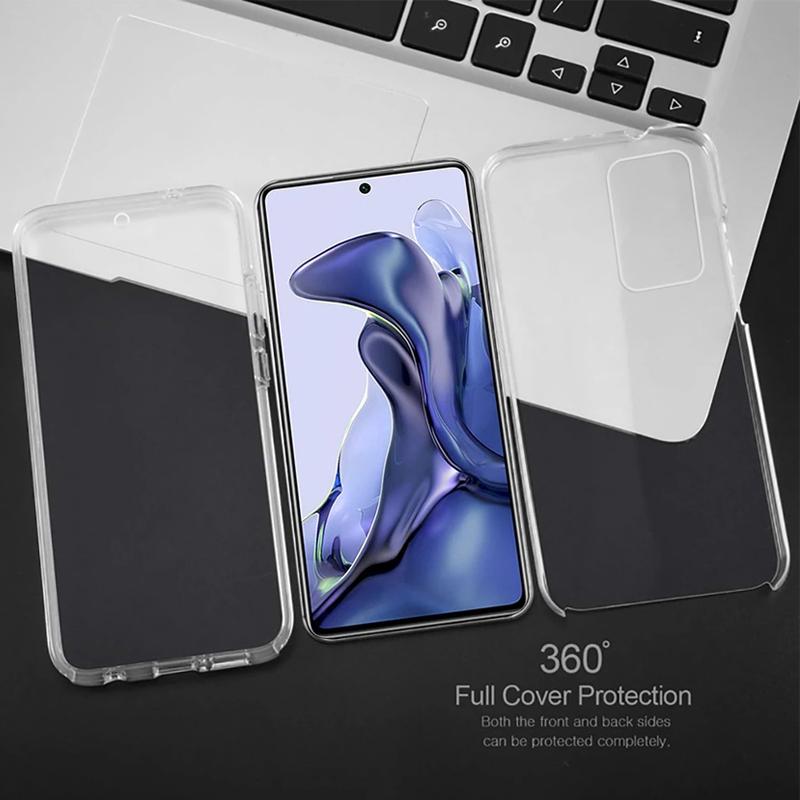 Husă dublă transparentă de 360 de grade pentru Xiaomi Redmi Note 11 10 10S 9S 9 8T 8 Pro 11T 9T 9A Mi 11 Pro Ultra Poco M3 X3 NFC din silicon Husă față spate completă
