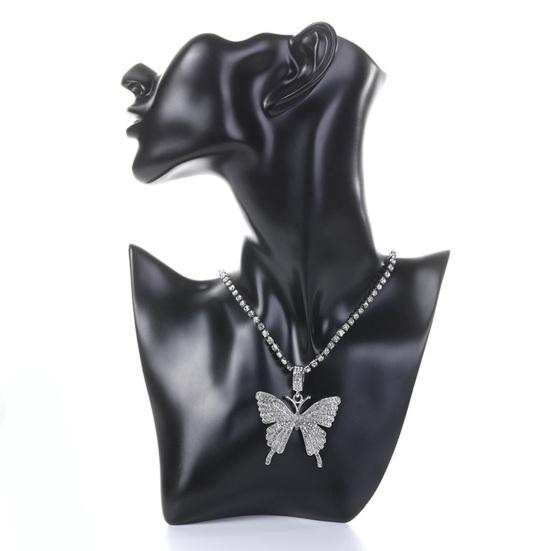 Women Butterfly Necklace with Full Diamond Pendant Choker