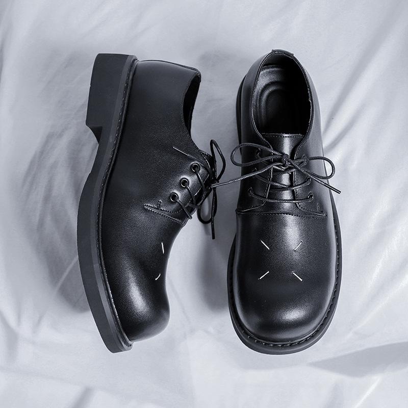

Повседневные кожаные туфли в британском стиле, деловые туфли из кожи в стиле ретро, универсальные модные туфли на платформе, кожаные туфли ручной работы, мужские свадебные туфли 50233-R 44 чёрный