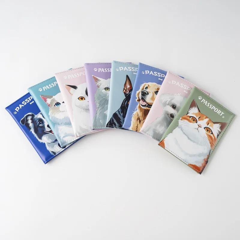 

Cute Pet Cat Dog Printed Passport Holder Travel Wallet Passport Cover Passport Wallet Ticket Id Card Holder Travel Accessories