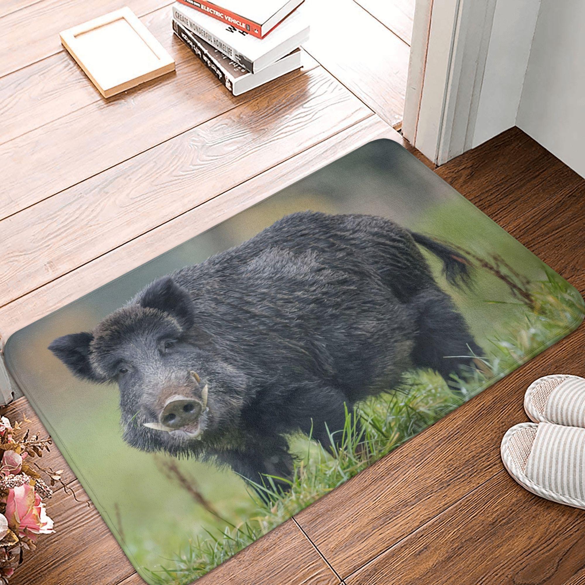 

Wild Animal Boar Floor Door Bath Kitchen Mat Anti-Slip Indoor Doormat Living Room Entrance Carpet Rug 40cmx60cm