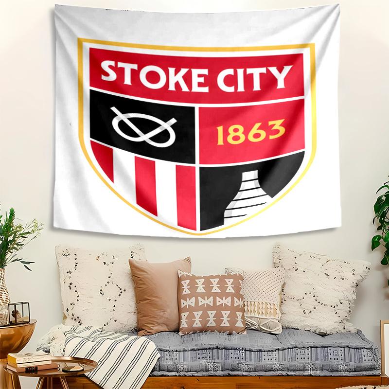 Stoke City F.C. Tapestry Wall Hanging Room Background Cloth Home Decor Beach Mat Yoga Mat Sofa Bed Sheet