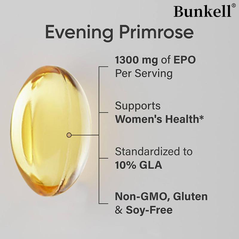 Evening Primrose Oil, Gamma Linolenic Acid, 1300mg 120 Capsules Dietary Supplement