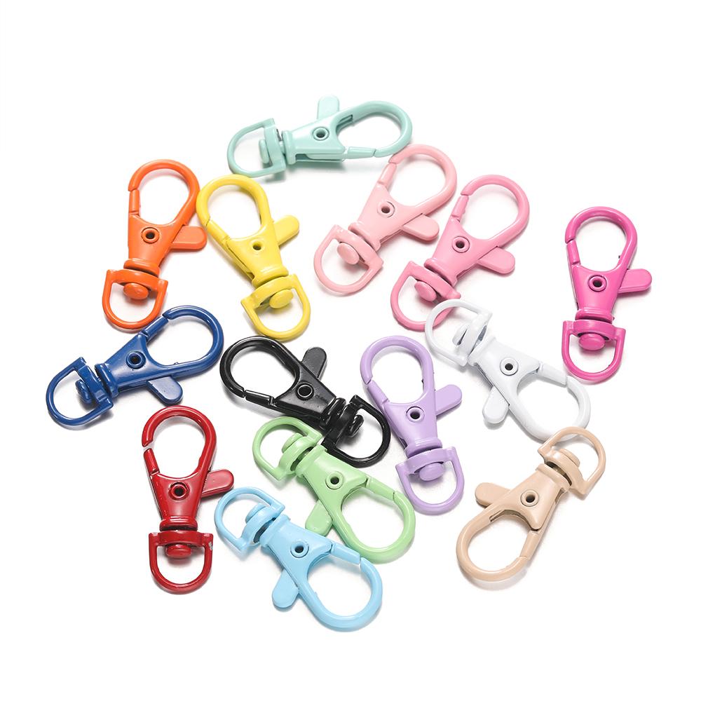 5/10Pcs Colorful Swivel Lobster Clasp Hooks Keychain Split Key Ring Connector for Bag Key Chain DIY Jewelry Making Supplies