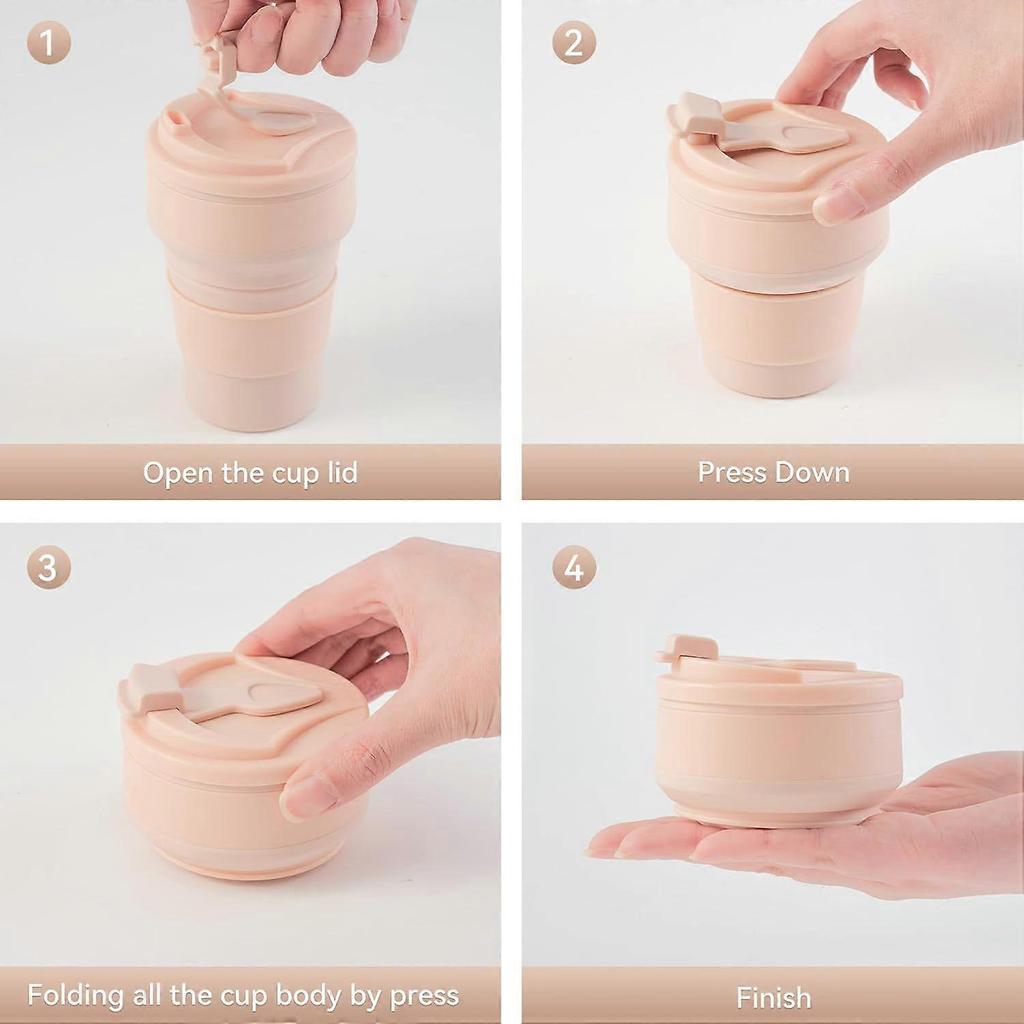 2025 Latest Model 12oz Collapsible Cup for Traveling, Collapsible Silicone Travel Cup for