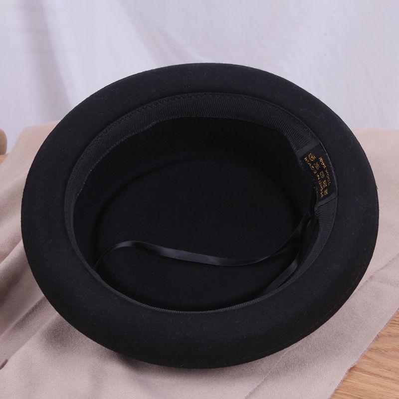 Autumn and Winter Retro Jazz Woolen Hat, European and American Street Fashion Versatile Men's and Women's British Curled Top Hat Tide