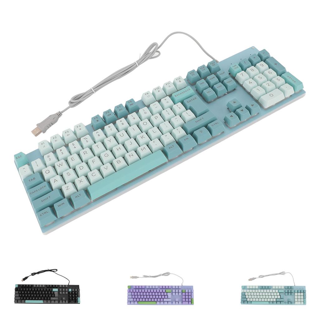 Wired Gaming Keyboard Large Print Metal Panel USB Lighted Keyboard with Backlit for Computer Laptop