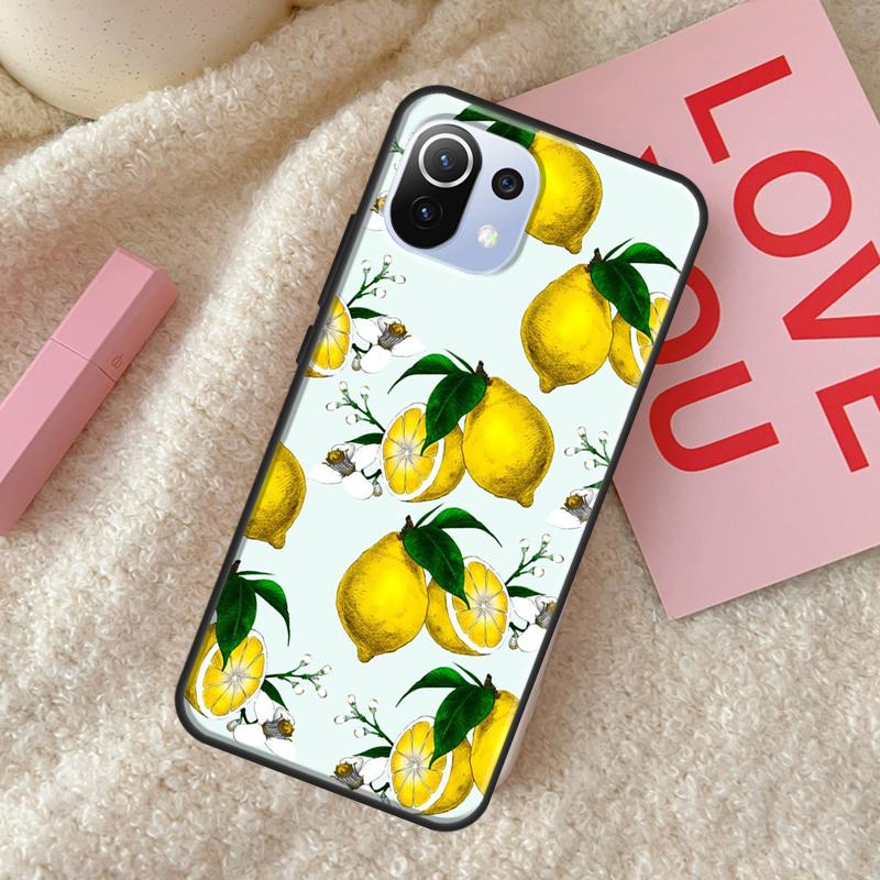 Mediterrane Zitrone Hülle für POCO X5 X3 X4 F5 Pro F3 F4 GT C40 M5s Handyhülle für Xiaomi 13 11T 12T Pro 12 Lite