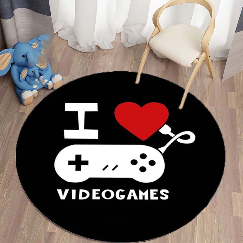 Anime Gamer Controller Children Play Round Carpet Bedroom Anti-slip Carpet Living Room Floor Mats Home Decoration Floor Mats