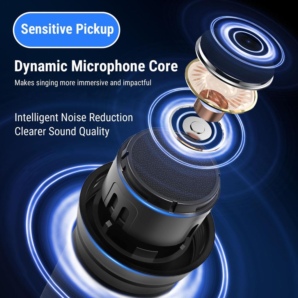 Jectse Wireless Bluetooth Microphone System Advanced DSP Feedback Suppression Echo Prevention Karaoke Microphone with Receiver for Party Entertainment