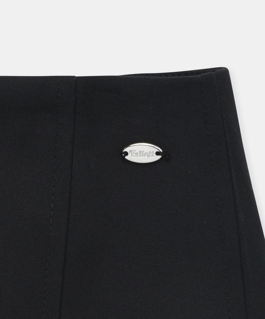 FALLETT Half Pleated Wrap Skirt Black