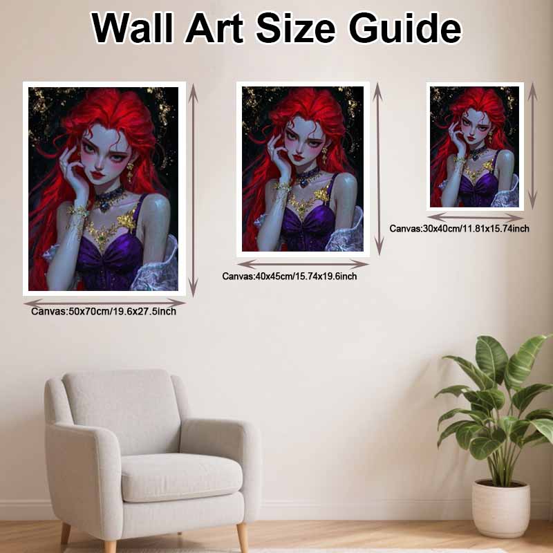 Disney Diamond Painting Set Classic Red Hair Girl Home Decor Craft, Perfect Handmade DIY Gift Idea