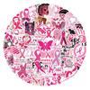 Cross-Border Cartoon Breast Cancer Creative Waterproof Stickers: 55-110 Sheets for Suitcase, Water Bottle, Computer Decoration.