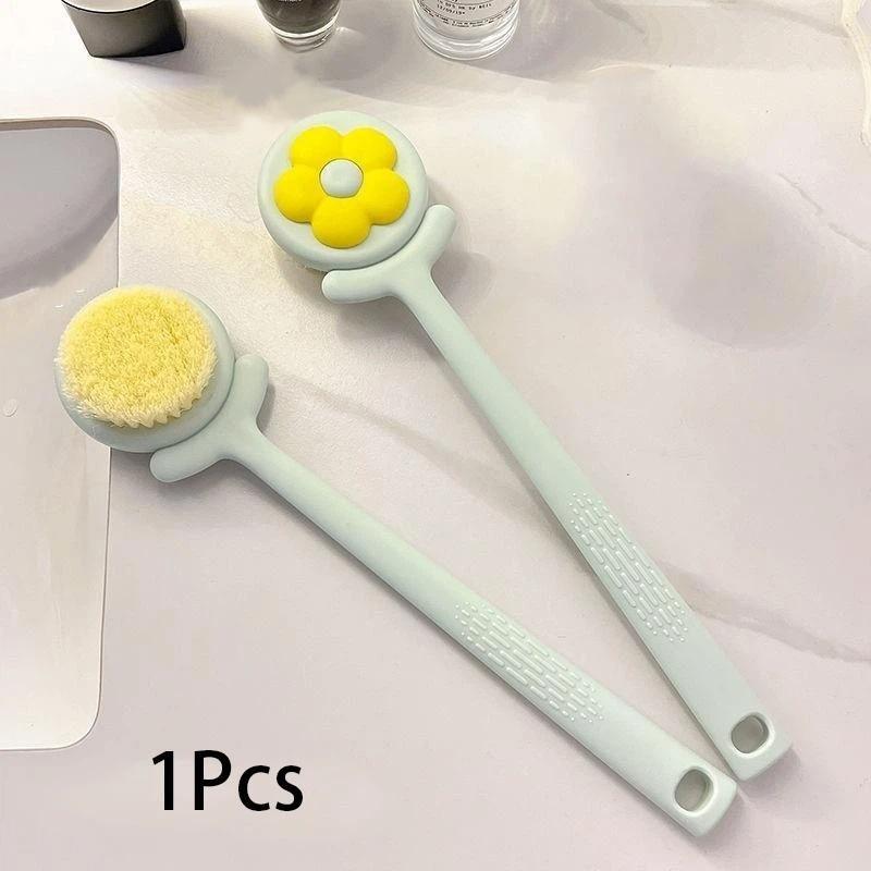 Soft Hair Shower Body Brush Long Handle Bathroom Wash Brush Bathing Massage Back Body Scrubbing Supplies Exfoliating Brush
