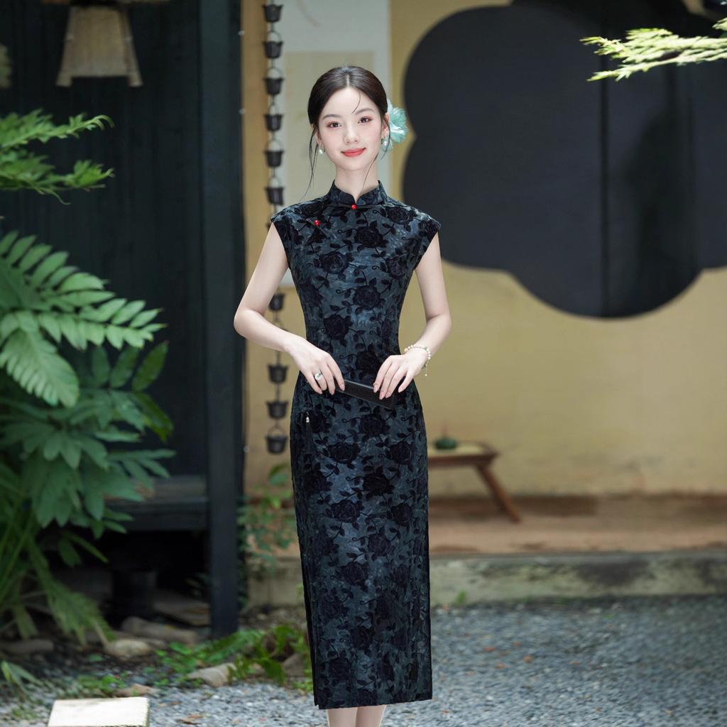 1011 new daily improvement new Chinese long retro slim Suzhou cheongsam young temperament dress women