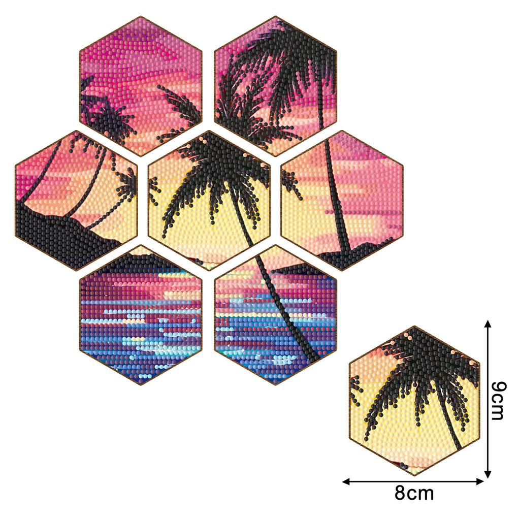 Diamond Painting Wooden Coasters Diy Landscape Art Set For Home Decor And Gift