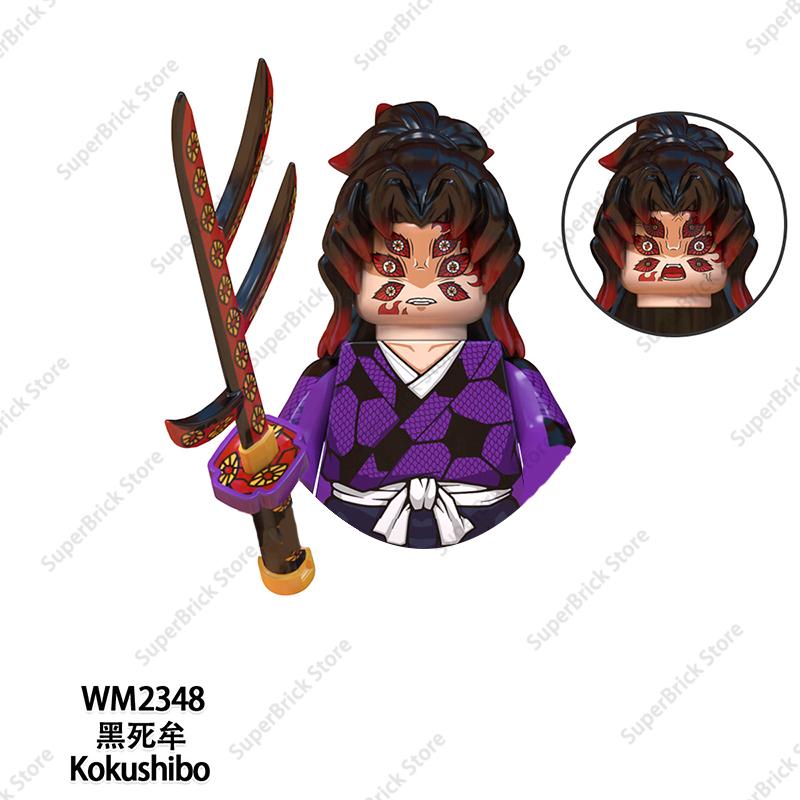 Demon Slayer Mini Action Figures Hot Anime Dolls Bricks Kamado Tanjirou Kibutsuji Muzan Building Blocks Model Toys Kids Gift Set