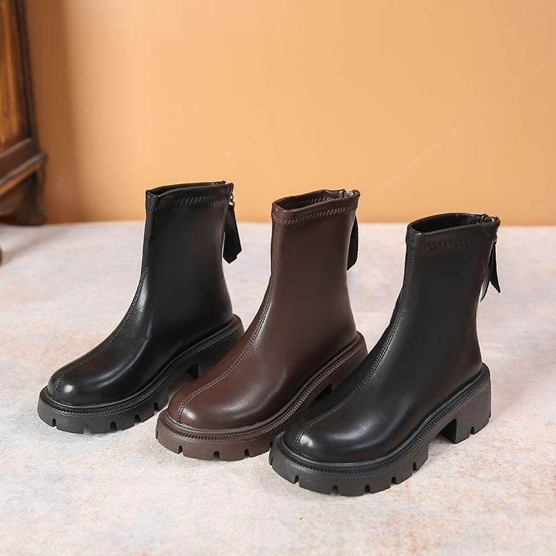 Small short boots boots women's autumn and winter new retro heightening thick sole fashion versatile thin Martin boots