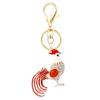 Charming Rhinestone Rooster And Hen Car Keychain Accessory For Women With Creative Design
