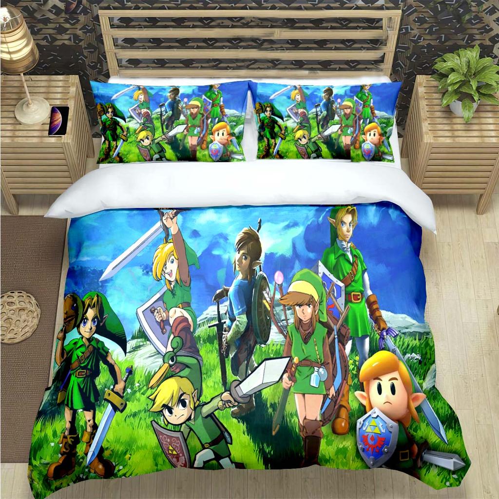 Comforter Fashion Classic Exciting Game Z-Zelda Print Bedding Sets Bed Supplies Set Bed Comforter Set Bedding Set Luxury Gift