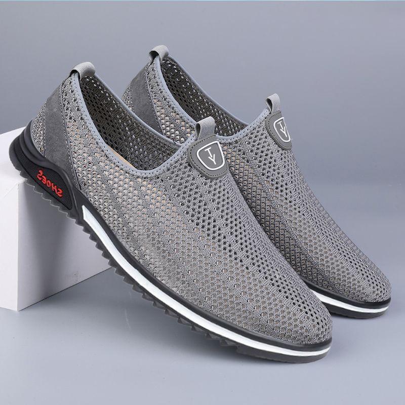 Summer Breathable Men's Mesh Shoes Soft-soled Mesh Shoes Casual Sports Shoes One-pedal Comfortable Lazy Shoes