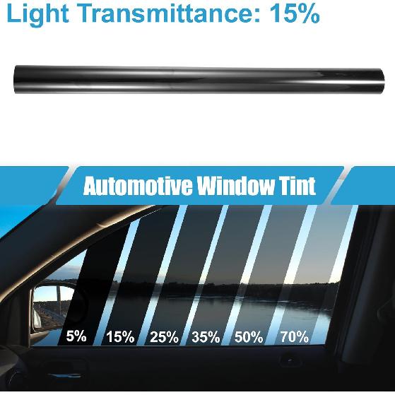 Automotive Window Tint Film Heat Block Scratch Resistant 15% VLT 0.5x5m Car Ceramic Tint PET Black