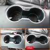 2PCS Carbon Fiber Car Center Water Cup Holder Coaster Texture Mat Anti-Slip Pad Decoration Sticker For Ford Mustang 2015-