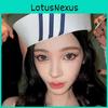 Stylish Blue Striped Sailor Hat For Women With Autumn Winter Knit Fabric For Outdoor Casual Wear