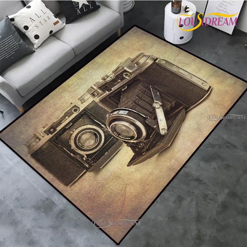 Vintage Camera carpet children play Rug living room bedroom Kitchen non-slip Mats Decor photography props birthday gift Alfombra