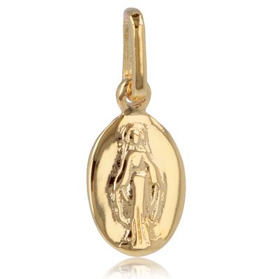 [Q7014] - Gold Plated 'Virgin Mary' Pendant Golden - 11x7 Mm