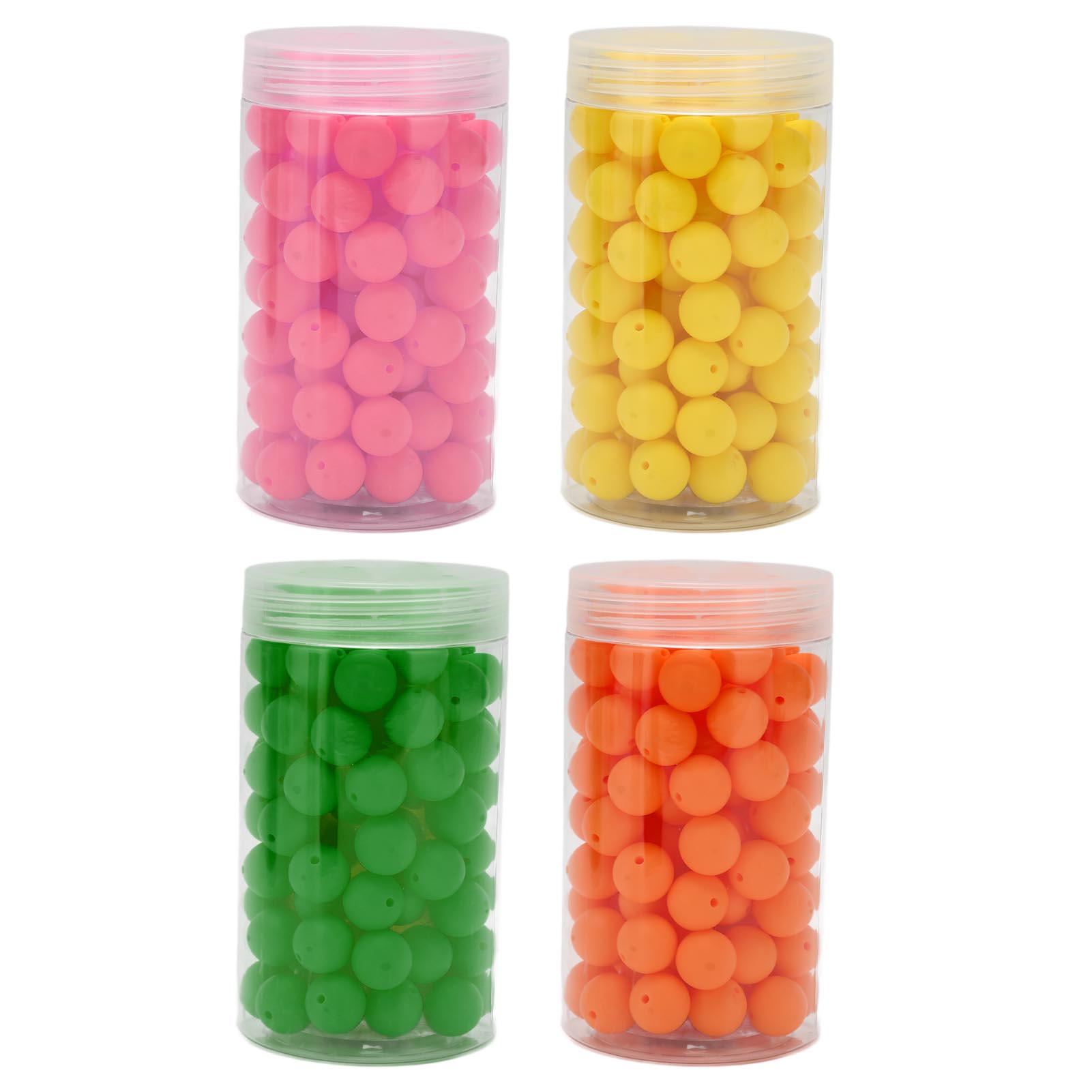 

105pcs 15mm Silicone Beads Bulk Round Silicone Beads Loose Beads for Bracelet Necklace Keychain Maki Baby Pink