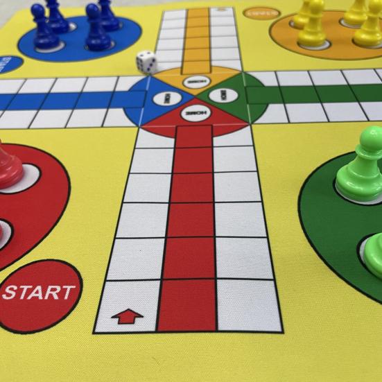 1 Set 4 Players Flying Chess Game with 35CM Rubber Chessboard 16