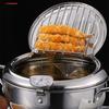 Fritadeira de Tempura de Aço Inoxidável com Termômetro - Panela Economizadora de Óleo para Fogões de Indução e a Gás